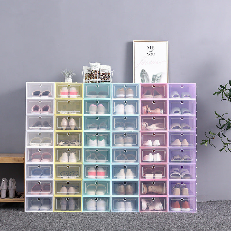 Stackable Shoe Storage Boxes - Transparent Front 6 or 10-Piece Set
