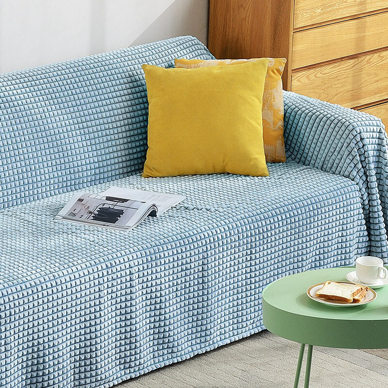 Flannel Sofa Throw Blanket - Double-Sided Microfibre Polyester