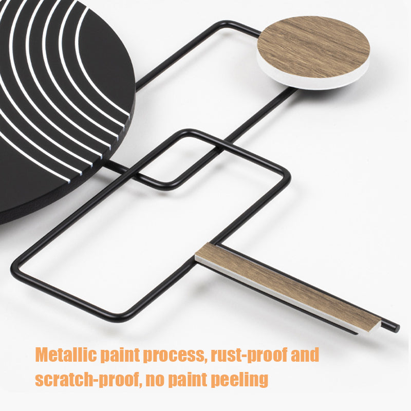 Modern Wall Clock - Iron Frame and Solid Wood Dial