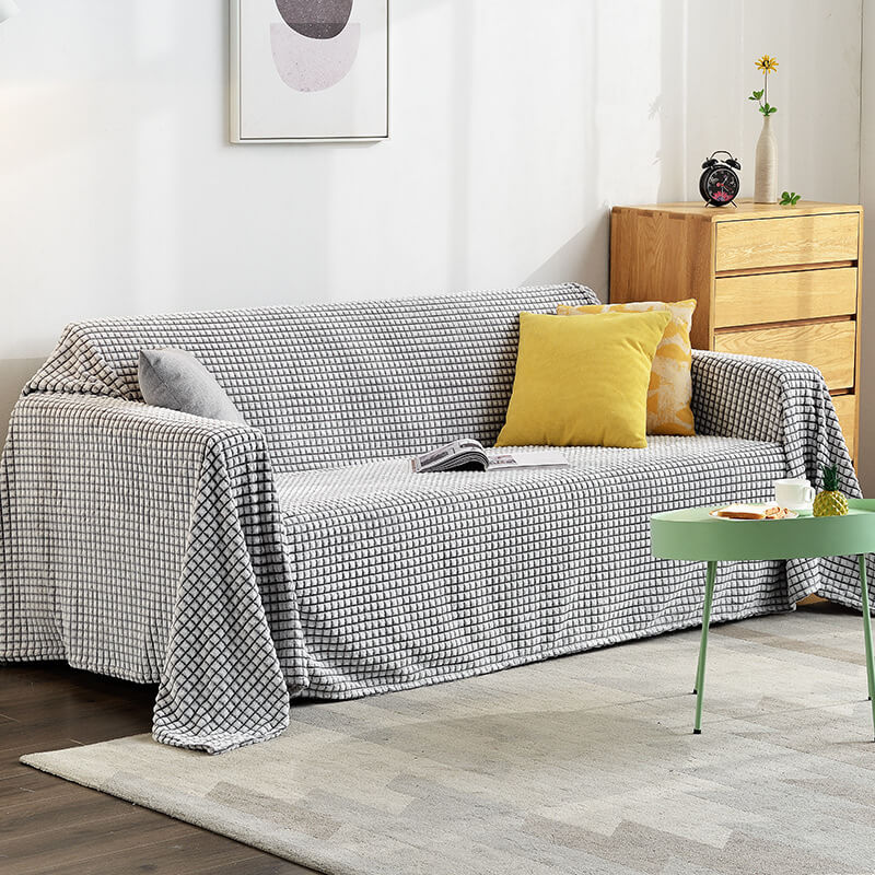 Flannel Sofa Throw Blanket - Double-Sided Microfibre Polyester