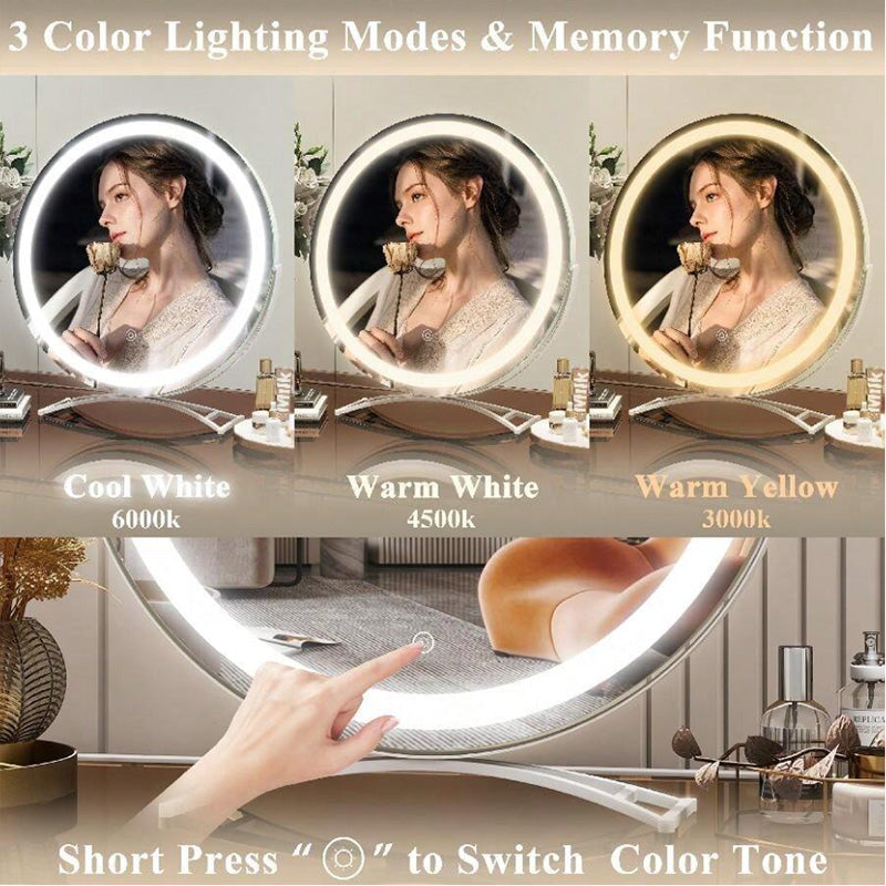 LED Makeup Mirror - 3 Light Modes with Touch Control 40 cm