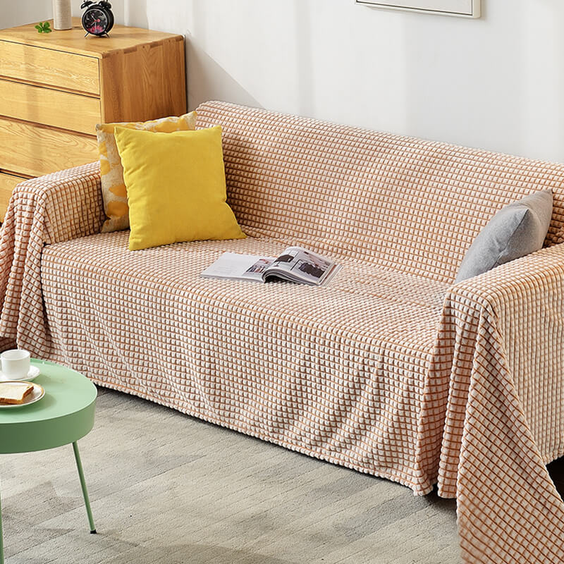 Flannel Sofa Throw Blanket - Double-Sided Microfibre Polyester