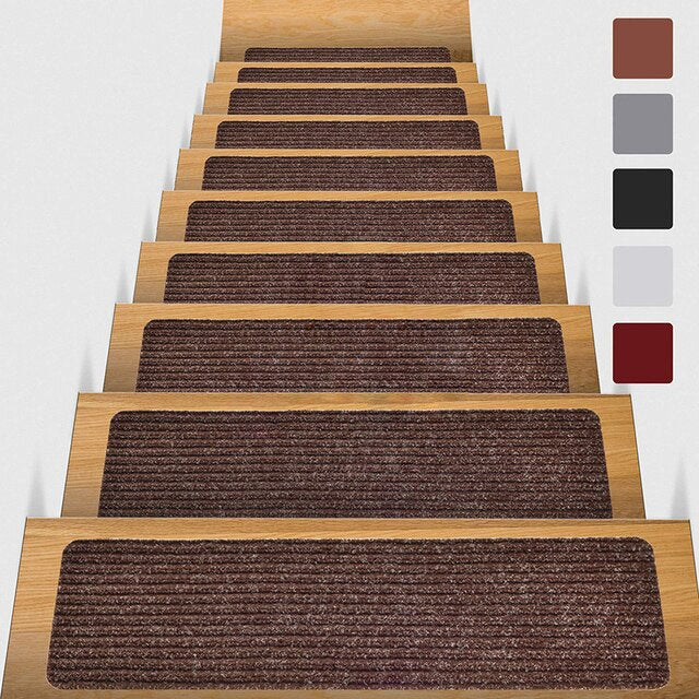 Self-Adhesive Stair Treads - Polyester Anti-Slip Carpet Pack