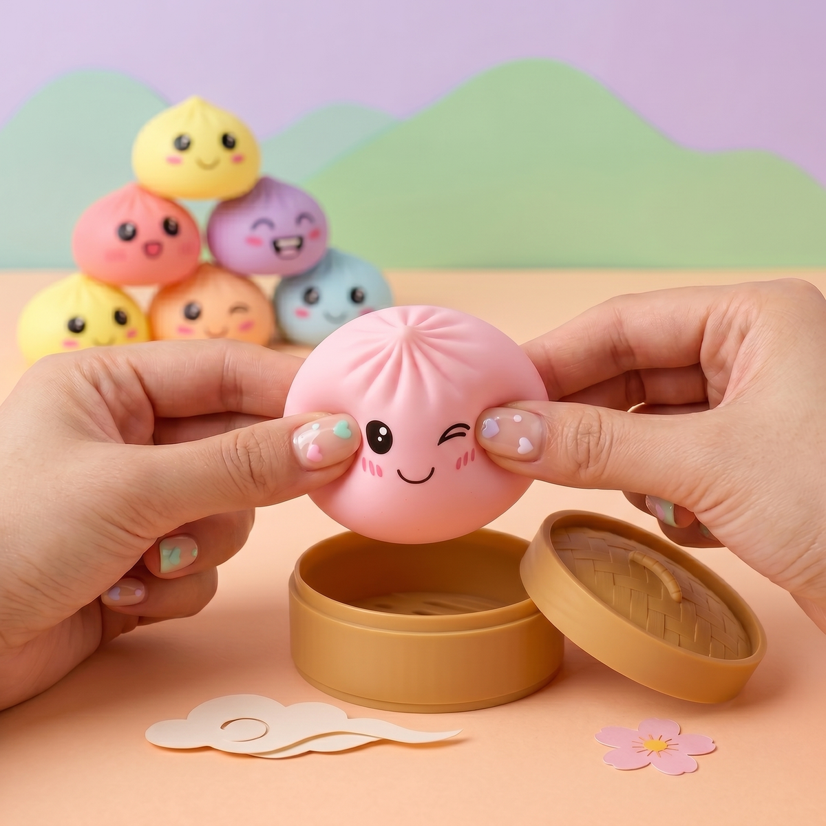 Mini Bao Squishy Blind Box - Pastel Collectible Sensory Toy