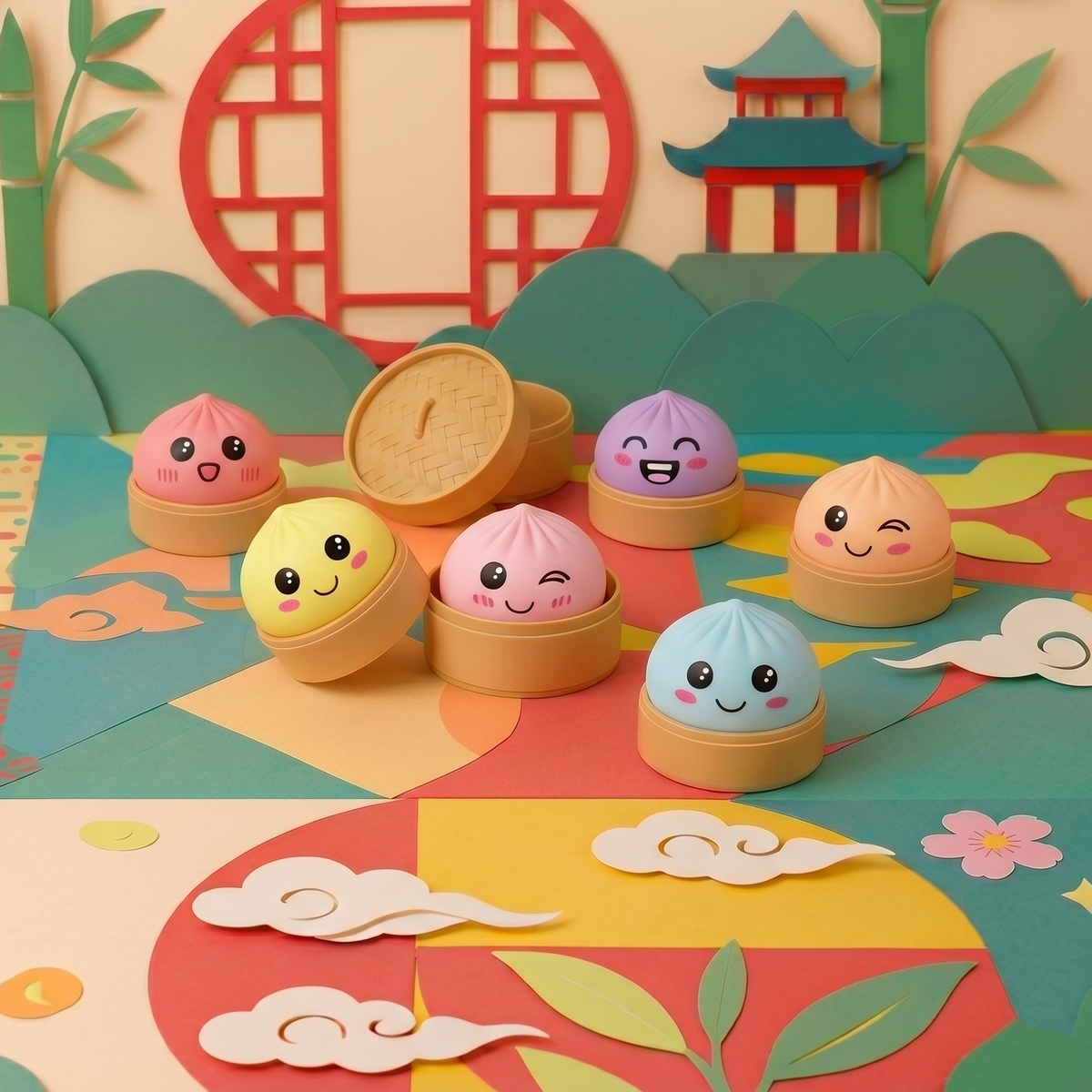 Mini Bao Squishy Blind Box - Pastel Collectible Sensory Toy