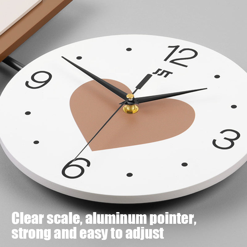 LOVE Heart Wall Clock - Iron and MDF Silent Sweep Design