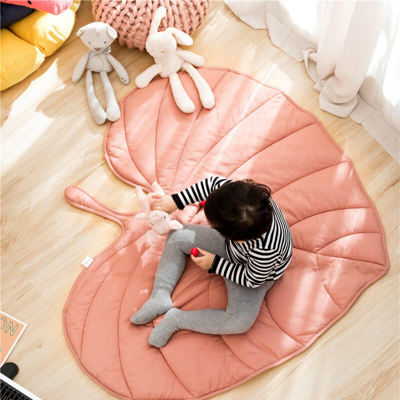 Cotton Leaf Play Mat - Quilted Organic Cotton with PP Filling