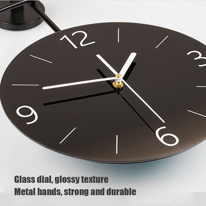 Round Wall Clock - Glass Dial with Silent Sweep Movement