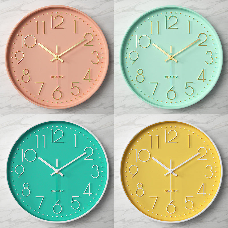 Modern Wall Clock - 12-Inch ABS Silent Sweep Design with Glass Cover