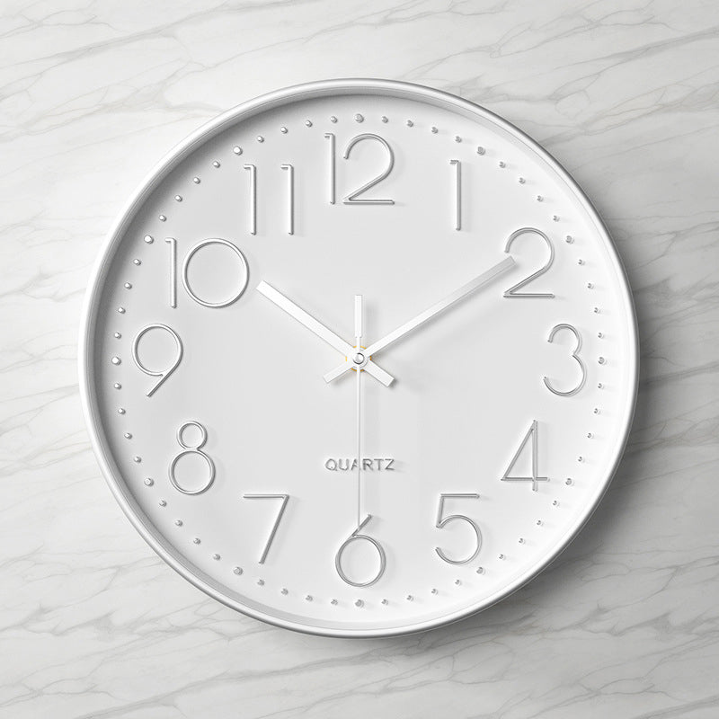 Modern Wall Clock - 12-Inch ABS Silent Sweep Design with Glass Cover