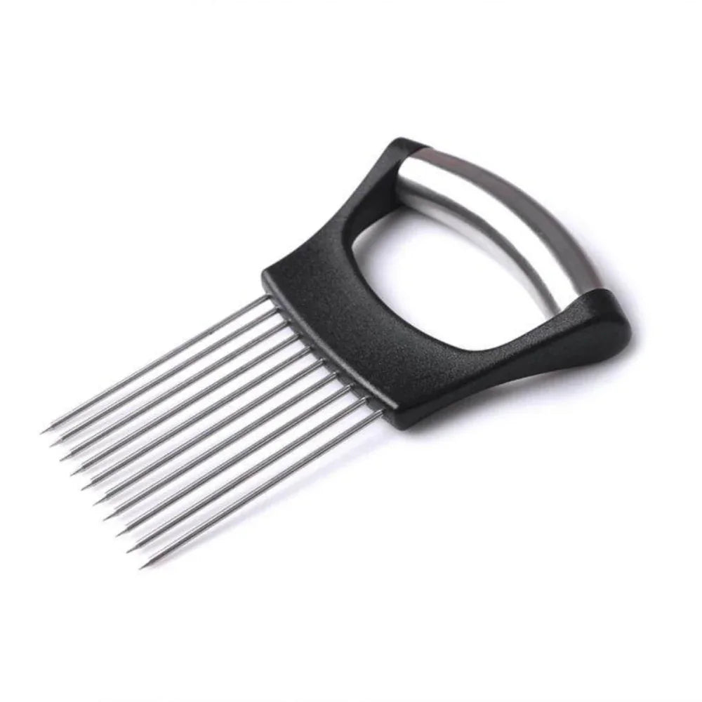Food Slicing Holder - Stainless Steel Cutting Guide with ABS Grip