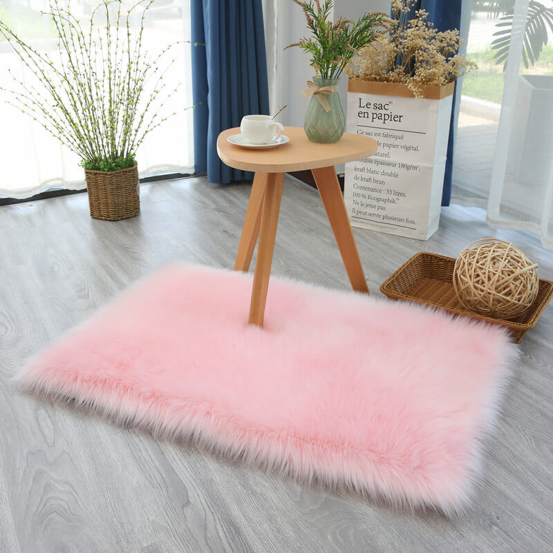 Fluffy Faux Fur Area Rug - Plush with Suede Backing