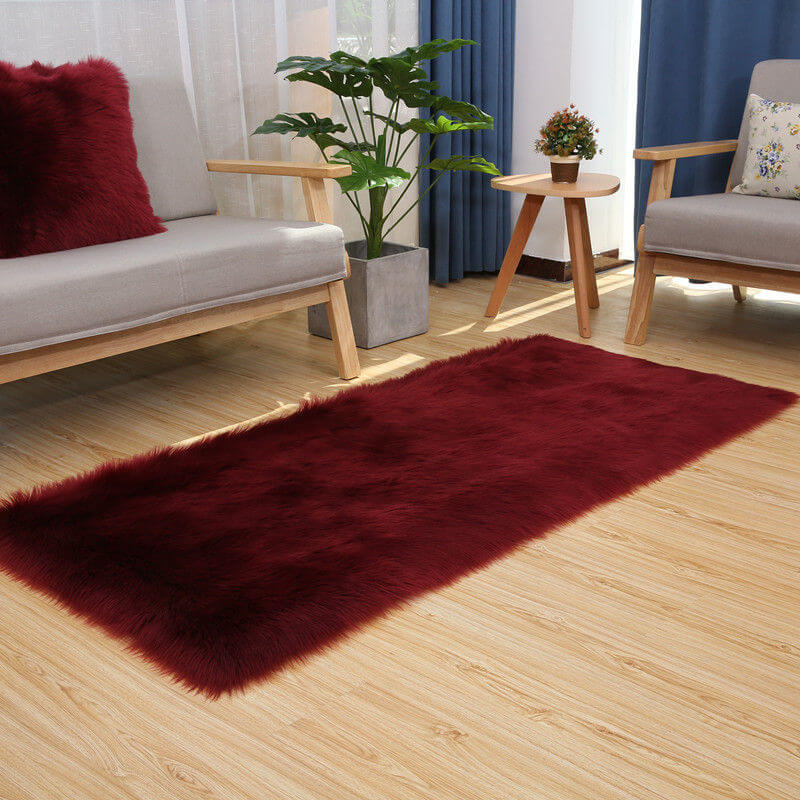 Fluffy Faux Fur Area Rug - Plush with Suede Backing