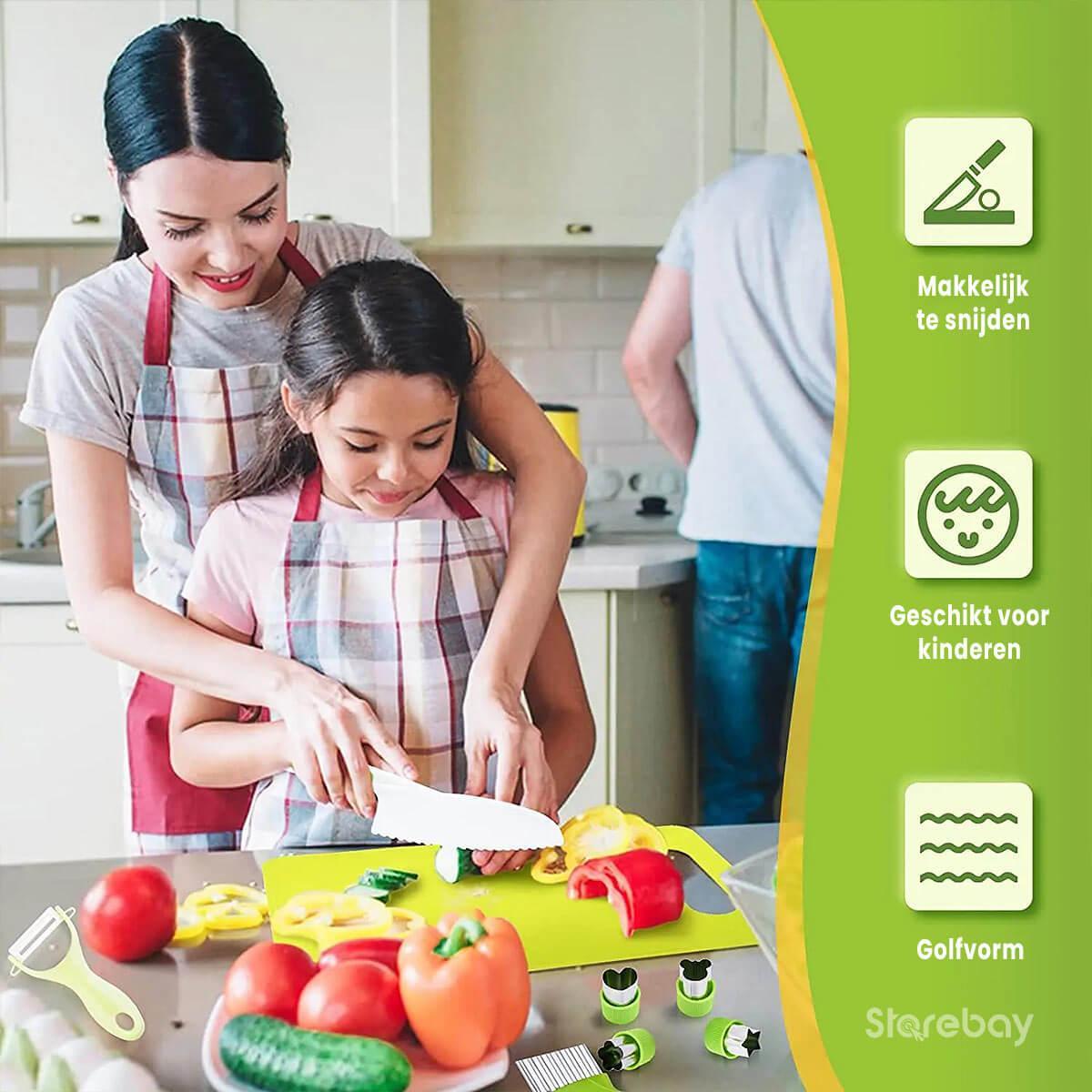 Children's Kitchen Tool Set - 13-Piece BPA-Free Cooking Set Age 3+