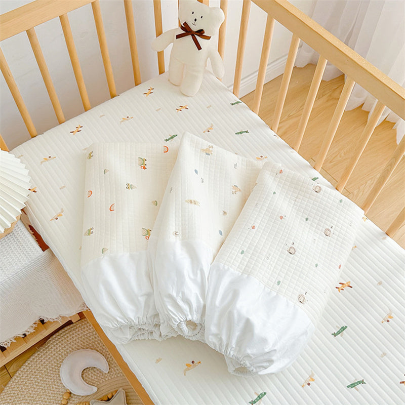 Cotton Cot Fitted Sheet – Elasticated Cartoon Design Multiple Sizes