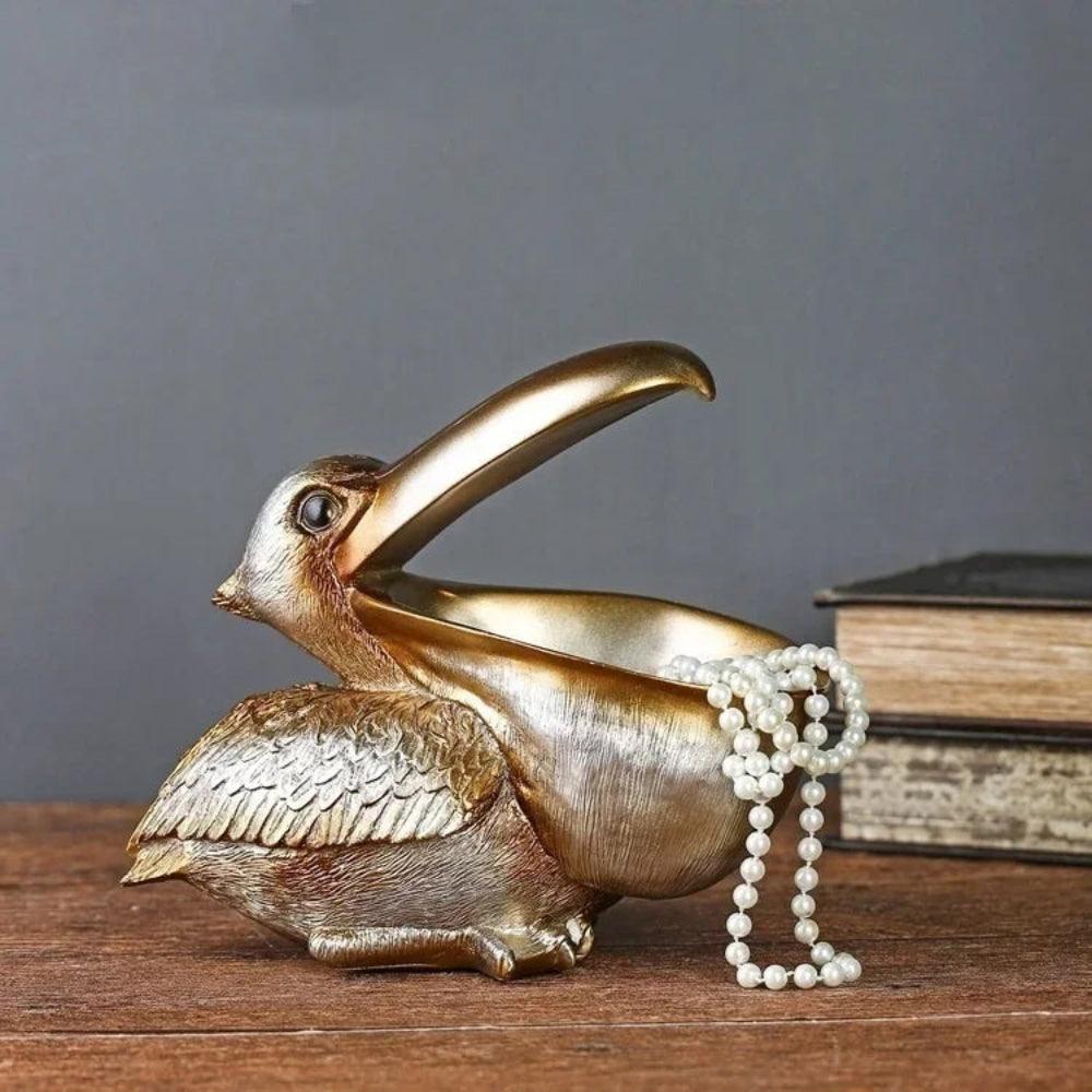 Pelican Storage Sculpture - Resin Decorative Organiser Tray