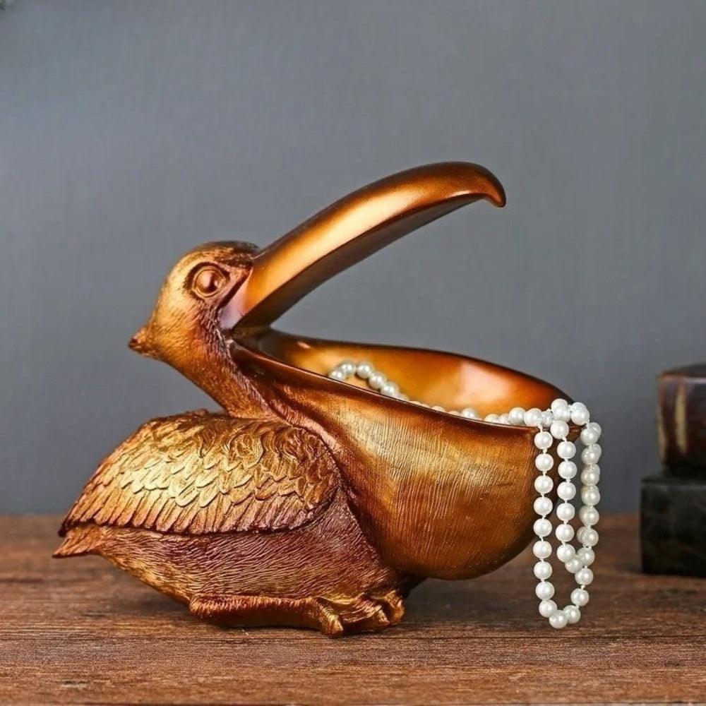 Pelican Storage Sculpture - Resin Decorative Organiser Tray