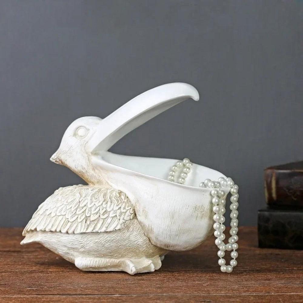 Pelican Storage Sculpture - Resin Decorative Organiser Tray