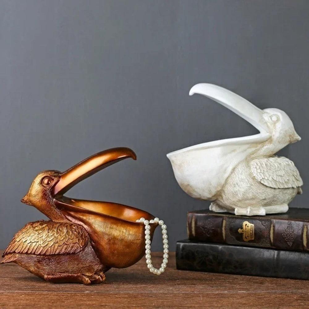 Pelican Storage Sculpture - Resin Decorative Organiser Tray