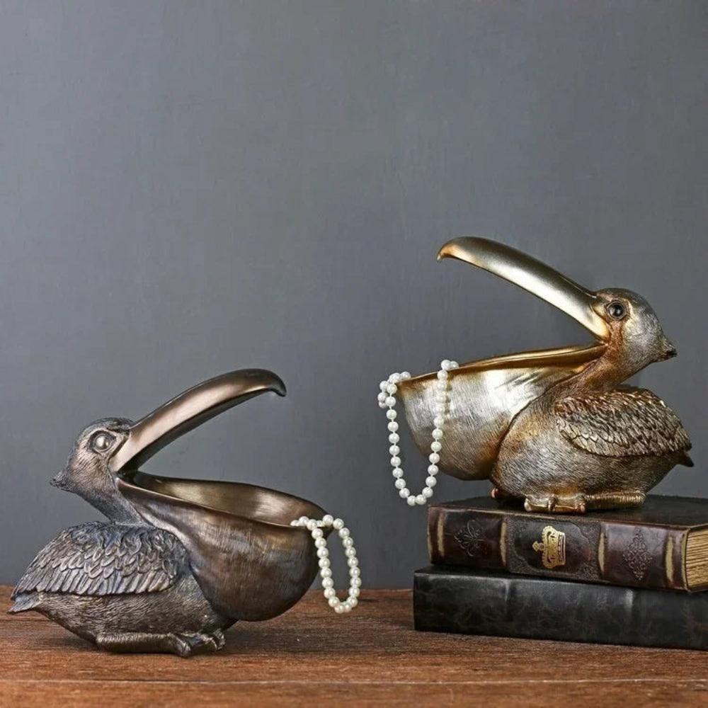 Pelican Storage Sculpture - Resin Decorative Organiser Tray