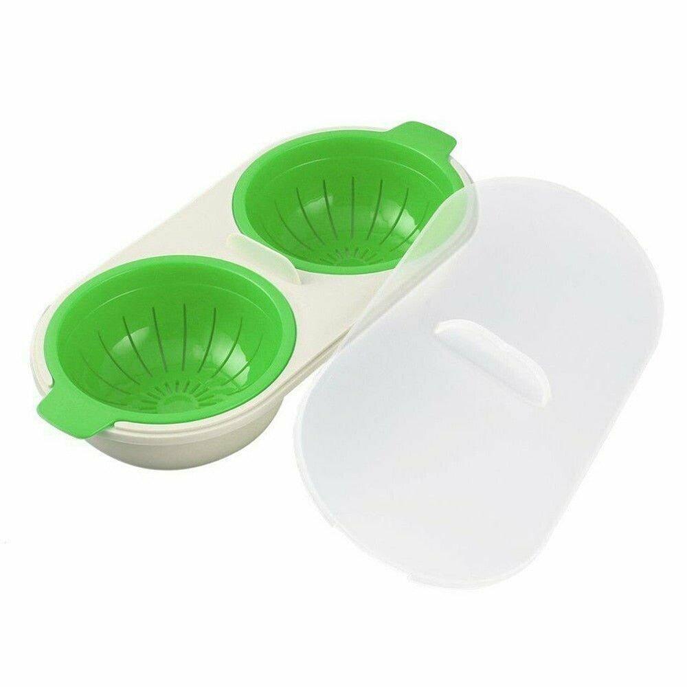 Microwave Egg Poacher – 2-Egg and Silicone Cooker with Drain Basket