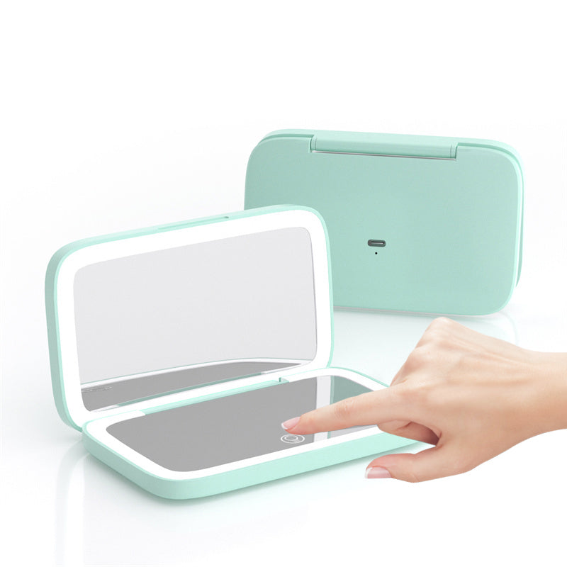 Travel Makeup Mirror - 1X/5X Double-Sided LED with 3 Light Tones