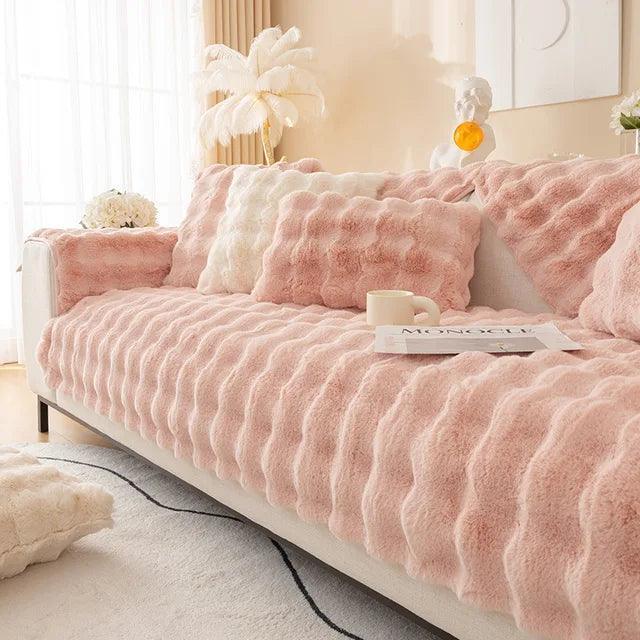 Plush Sofa Cover - Non-Slip Pet Protection