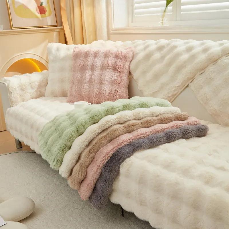 Plush Sofa Cover - Non-Slip Pet Protection